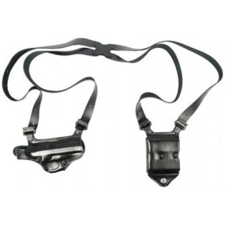 Galco Miami Classic II Shoulder Holster For Glock 17, 19, 26, 34, 22, 23, 27, 35, 31, 32, and 33 System Right Hand Leather Black MCII224B