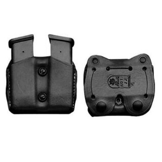 DeSantis A01 Double Magazine Pouch 10/.45 Single Stack Ambidextrous Leather Black A01BJLLZ0