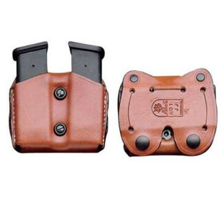 DeSantis Double Magazine Pouch Single Stack .45 ACP Magazines Ambidextrous Leather Tan A01TJLLZ0