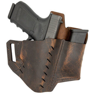 VersaCarry Commander OWB Holster With Mag Carrier Size 1 Right Hand Leather Brown 62101