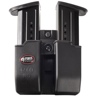 Fobus Double Magazine Pouch 9mm/.40 Double Stack Magazines Belt Attachment Ambidextrous Polymer Black