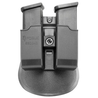Fobus Double Magazine Pouch 9mm/.40 Double Stack Magazines Paddle Attachment Ambidextrous Polymer Black