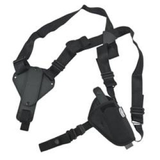 Uncle Mike's Sidekick Cross Harness Horizontal Shoulder Holster Ambidextrous Nylon Black 8705-0