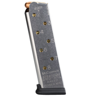 Chip McCormick RPM 1911 Full Size Magazine .45 ACP 8 Rounds Stainless Steel M-RPM-45FS8