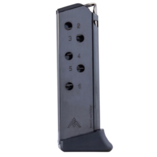 Mec-Gar Walther PPK 6 Round Magazine .380 ACP Carbon Steel Tube Blued Finish
