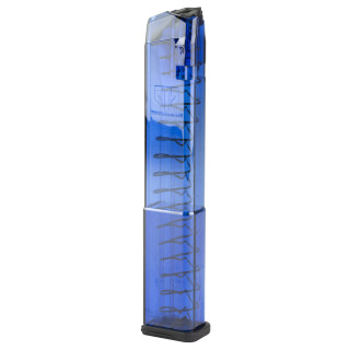 Elite Tactical Systems Gen 2 Magazine For Glock 17/18/19/26/34 9mm Luger 32 Rounds Translucent Blue Finish