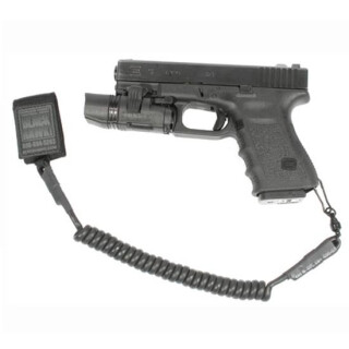 BLACKHAWK! Tactical Pistol Lanyard with Swivel and Black Rubber Laminate Covered Coiled Wire