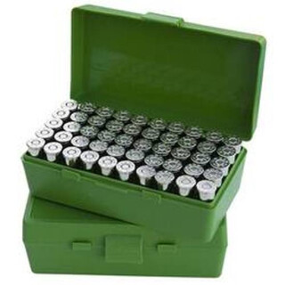 MTM Case-Gard P-50 Original Series Flip Top Handgun Ammo Box .38 Special/.357 Magnum Holds 50 Rounds Green P50-38-10
