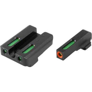 TRUGLO TFX Pro Taurus Millennium G2/709 Slim/740 Slim Front and Rear Set Green TFO Night Sights Orange Ring Steel Black TG13TA2PC