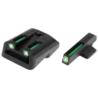 TRUGLO TFO Novak 1911 .260 Front/.450 Rear Tritium Fiber Optic Sight Set Green / Green TG131NTI