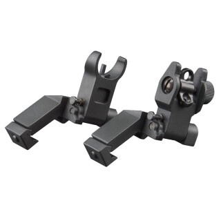 AIM Sports AR Low Profile 45 Degree Flip Up Sight Set Aluminum Black MT45FS