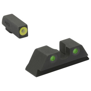 Meprolight Hyper Bight Night Sights for Glock 17/19/22 Yellow/Green