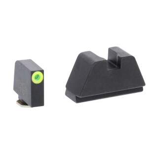 Ameriglo 2XL Tall Sight Set for Glock Green Tritium Front Dot with LumiGreen Outline and Flat Black Rear