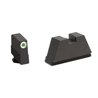 Ameriglo 3XL Tall Sight Set for Glock Green Tritium Front Dot with White Outline and Flat Black Rear