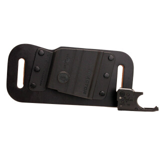 Viridian Reactor 5 Green Laser Honor Guard with ECR Equipped Hybrid OWB Holster Right Handed Leather/Polymer Black