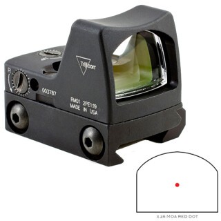 Trijicon RMR Type 2 LED Reflex Sight 3.25 MOA Red Dot Reticle 1 MOA Adjustment CR2032 Battery RM33 Picatinny Rail Mount Aluminum Black