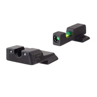 Trijicon DI Night Sight Set S&W M&P Shield Series Dual Illumination Green Tritium and Fiber Optic Black
