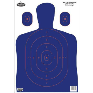 Birchwood Casey Dirty Bird "B-27" Silhouette Paper Target 16.5"x24" Blue Three Pack 35753