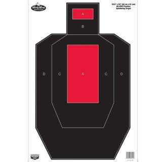 Birchwood Casey Dirty Bird "IPSC Practice" Paper Target 16.5"x24" Red and Black Three Pack 35743