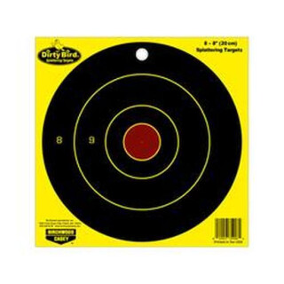 Birchwood Casey Dirty Bird 8" Yellow Round Paper Target Indoor/Outdoor Yellow Eight Pack 35908
