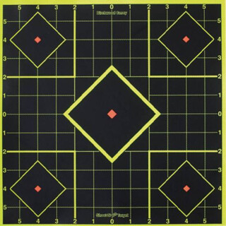 Birchwood Casey Shoot N C 17.75" Sight-In Self-Adhesive Target Reactive Paper Target Indoor/Outdoor Black Neon Grid Five Pack 34175