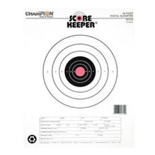 Champion Scorekeeper 50 Foot Pistol Slow Fire Paper Target Orange Bull 12 Pack 45724