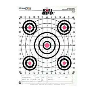 Champion Scorekeeper Precision Rifle Scorekeeper 100 Yard Target Fluorescent Orange Bull Grid Background 12 Pack 45726