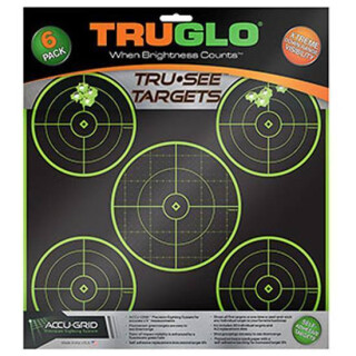 TRUGLO Tru-See 12"x12" Self Adhesive Five Bull Target Six Pack TG11A6