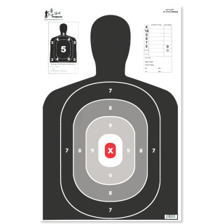Pro-Shot 23"x35" B27 Silhouette with Red Center 5 Pack