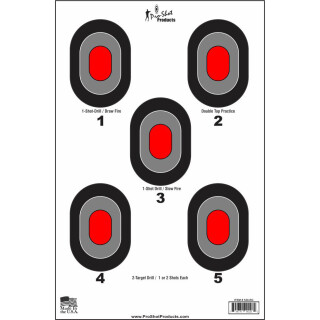 Pro-Shot Bullseye with Red Center Target 5 Pack 