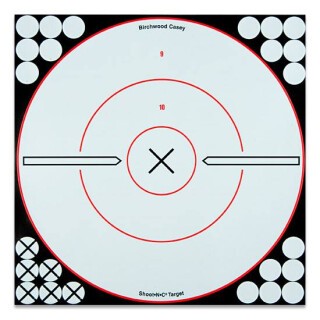 Shoot-N-C Self-Adhesive Targets 12" White Black Spatter 5 Targets 120 Pasters Birchwood Casey