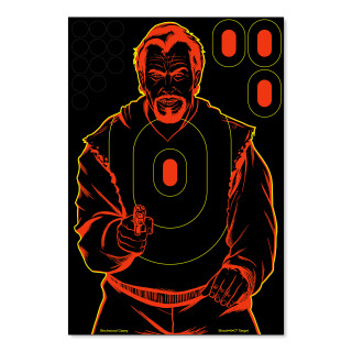 Birchwood Casey Shoot-N-C 12 X 18 Inch Bad Guy Target Self-adhesive Reactive Paper Target Indoor/Outdoor Repair Pasters 12 Pack