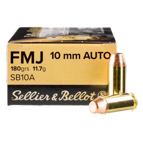 Sellier & Bellot 10mm Auto Ammunition 1000 Rounds FMJ 180 Grain