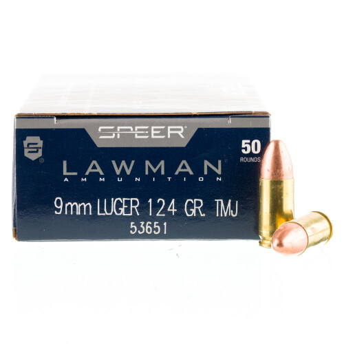 Speer Lawman 9mm Luger Ammo 124 Grain Full Metal Jacket Case of 1000 (20 Boxes of 50)