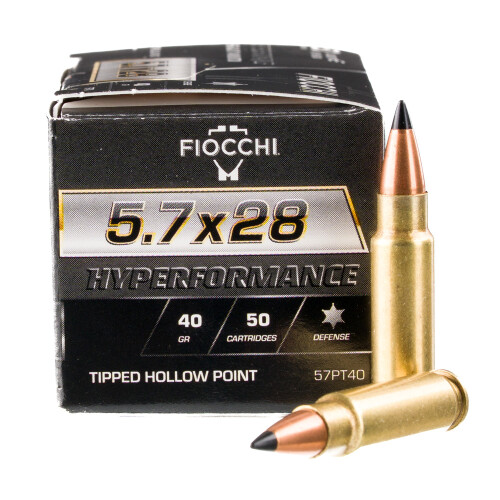 Fiocchi Hyperformance 5.7x28mm FN Ammo 40 Grain Polymer Tip Case of 500 (10 Boxes of 50)