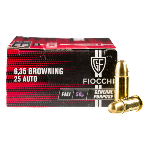 Fiocchi Shooting Dynamics .25 ACP Ammunition 1000 Rounds FMJ 50 Grain