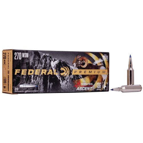 Federal Premium .270 WSM Ammunition 20 Rounds Terminal Ascent 136 Grain