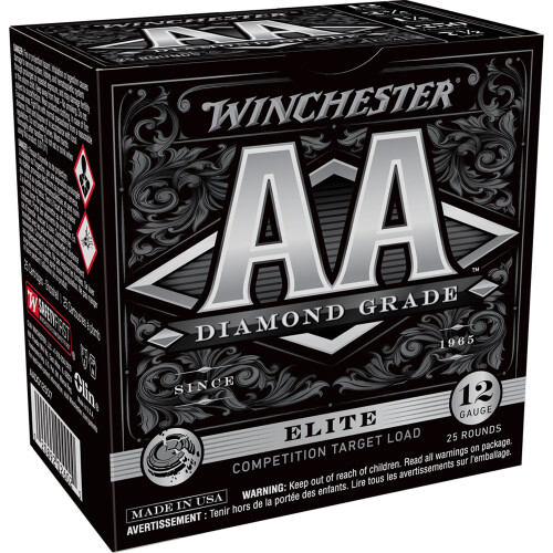 Winchester AA Diamond Grade 1250 12 Gauge Ammo 2-3/4" #7-1/2 Copper Plated Lead Shot 1-1/8 oz Box of 25