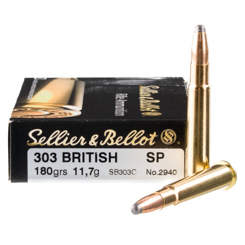 Sellier & Bellot SB303C 303British 180gr Soft Point 20 Per Box/20 Case Centerfire, Rifle Ammunition