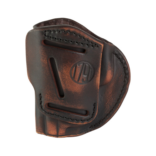 1791 Gunleather 4WH5VTGR 4-Way IWB/OWB Size 05 Vintage Leather Belt Clip Compatible w/Glock 17/Springfield XD/S&W M&P/HK VP9 Right Hand, Holster