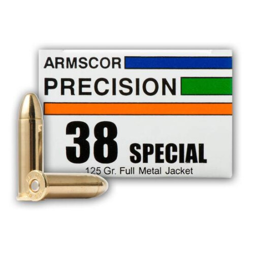 Ammo .38 Special Armscor USA 125 Grain Full Metal Jacket 1025 fps 50 Rounds