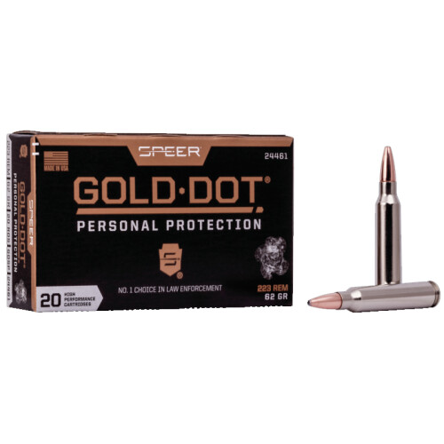 Speer Gold Dot Personal Protection .223 Remington Ammunition 20 Rounds GDSP 62 Grain