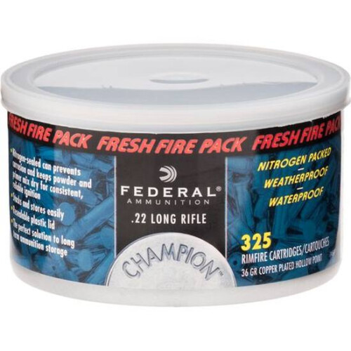 325 Round Sealed Fresh Fire Can .22LR Federal Champion 36 Grain Hollow Point 1260 fps 745FF