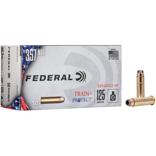Federal Train + Protect .357 Magnum Ammunition 50 Rounds Versatile HP 125 Grain