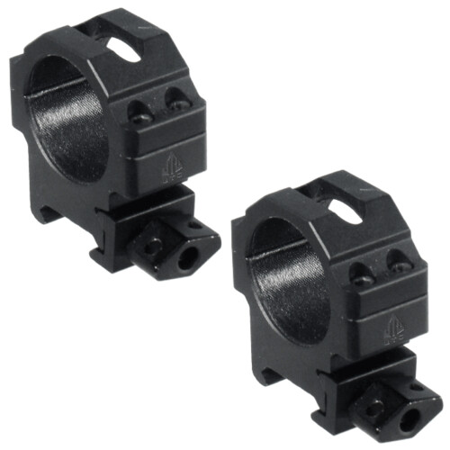 UTG Max Strength Tactical 4 Hole QD Twist Lock Picatinny 30mm Scope Rings Matte Black Low