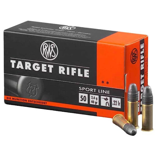 RWS Sport Line Semi Auto .22 Long Rifle Ammunition 50 Rounds 40 Grain Lead Round Nose 1082fps