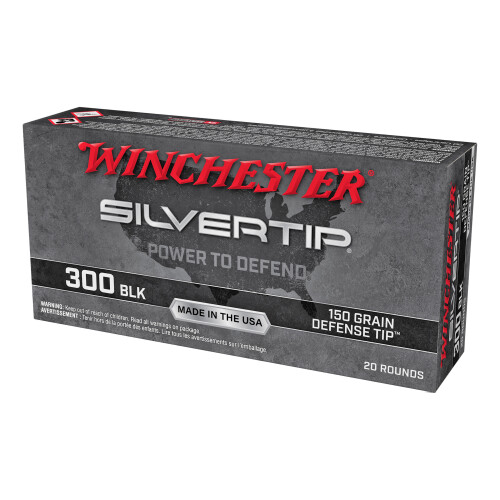 Winchester Silvertip Defense 300 AAC Blackout Ammo 150 Grain Winchester Defense Tip Polymer Tip Box of 20