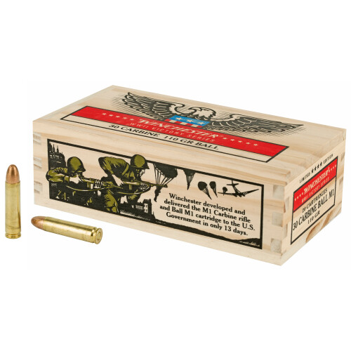 Winchester WWII Victory Series .30 Carbine Ammunition 20 Rounds 110 Grain Full Metal Jacket 1990fps Limited Edition