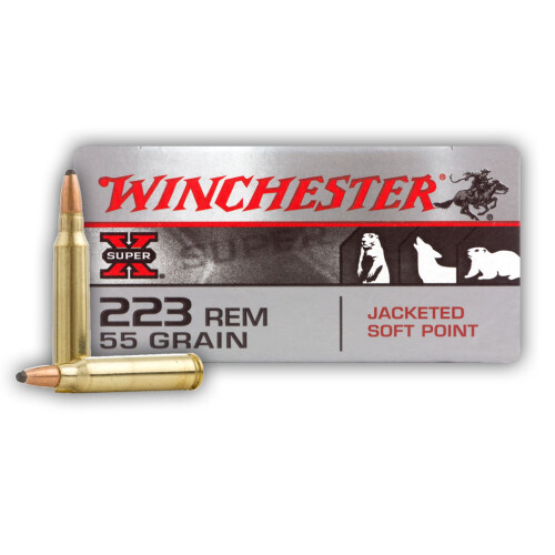 Winchester X223R Super X 223Rem 55gr Jacketed Soft Point 20 Per Box/10 Case Centerfire, Rifle Ammunition