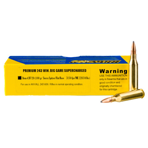 Buffalo Bore Supercharged 243 Winchester Ammo 100 Grain Spitzer Box of 20